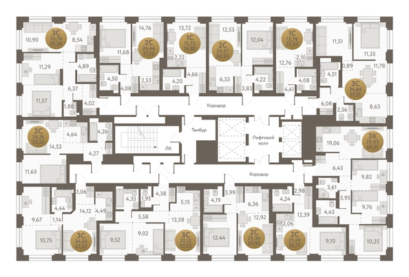 
  Продается 3-комн. квартира 57.31 м², в ЖК Урбан Пикс. Фото 1.