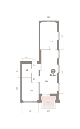
  Продается 2-комн. квартира 68.36 м², в ЖК Европейский берег, дом 32. Фото 1.
