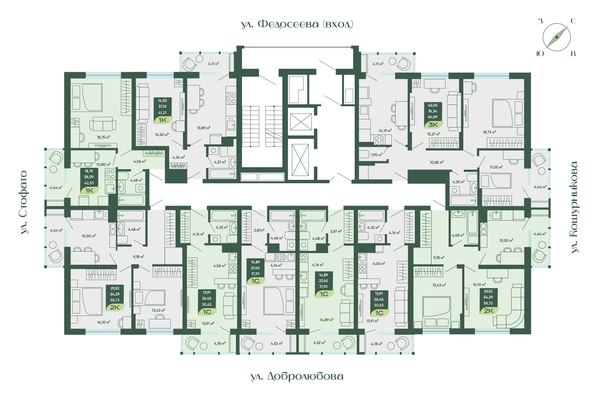 
  Продается 2-комн. квартира 58.73 м², в ЖК Мичурин. Фото 1.