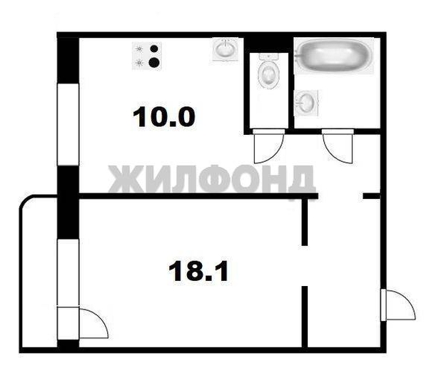 
  Продается 1-комн. квартира 41 м². Фото 5.