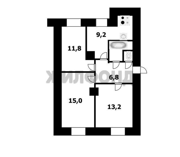 
  Продается 3-комн. квартира 60 м². Фото 25.