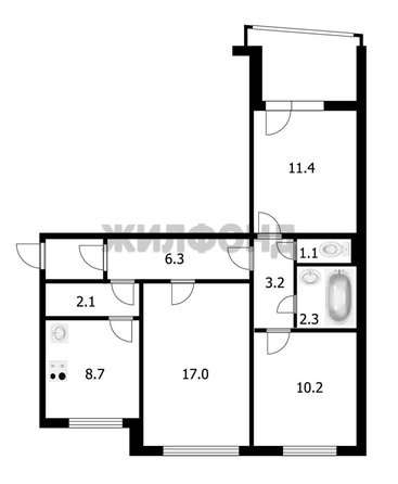 
  Продается 3-комн. квартира 65 м². Фото 10.