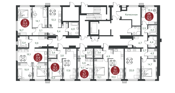 
  Продается 2-комн. квартира 74.4 м², в ЖК Скандинавские кварталы, дом 1. Фото 1.