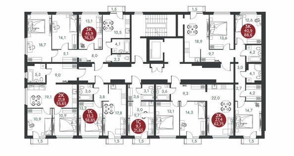 
  Продается 2-комн. квартира 55.65 м², в ЖК Скандинавские кварталы, дом 1. Фото 1.