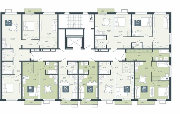 
  Продается студия 22.72 м², в ЖК Дом в Мичуринском, блок 2. Фото 1.