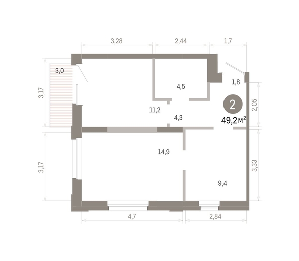 
  Продается 2-комн. квартира 49.17 м², в ЖК Город на озере. Фото 1.