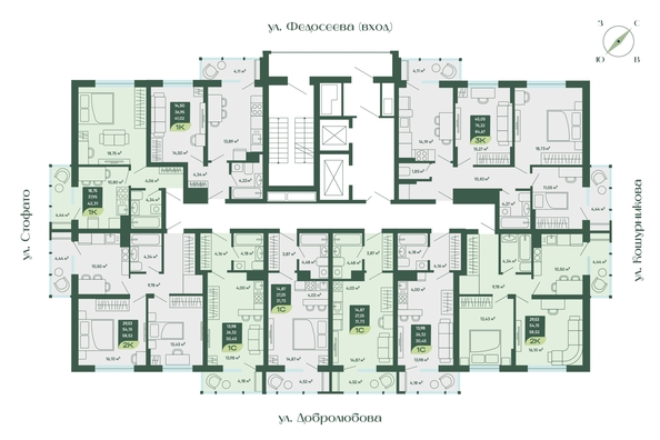 
  Продается 1-комн. квартира 41.02 м², в ЖК Мичурин. Фото 1.
