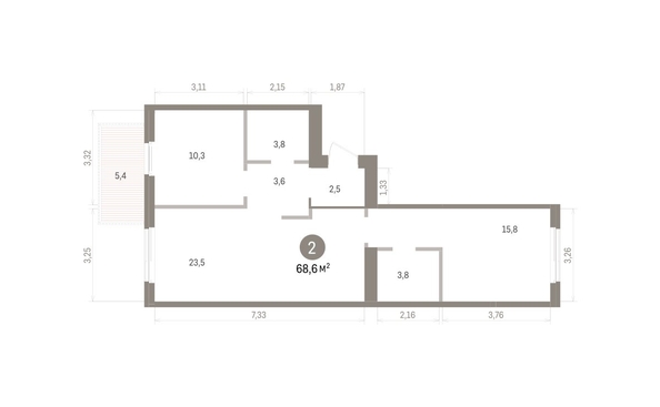 
  Продается 2-комн. квартира 68.61 м², в ЖК Пшеница, дом 5.2. Фото 2.