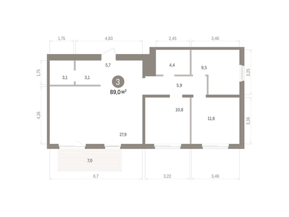 
  Продается 3-комн. квартира 89 м², в ЖК Пшеница, дом 5.2. Фото 1.
