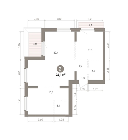 
  Продается 1-комн. квартира 74.1 м², в ЖК Лебедевский квартал, д 1. Фото 1.
