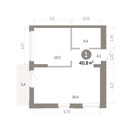 
  Продается 1-комн. квартира 40.77 м², в  Квартал Молодость, дом 1. Фото 1.