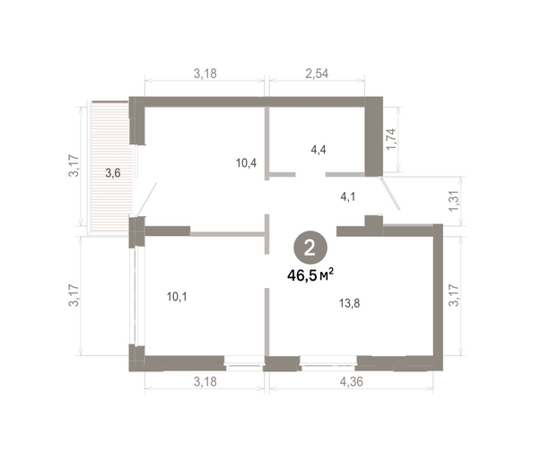 
  Продается 2-комн. квартира 46.49 м², в  Квартал Молодость, дом 1. Фото 1.