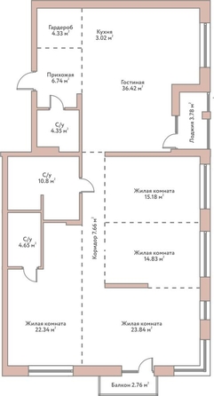 
  Продается 4-комн. квартира 154.16 м², в ЖК Флора и Фауна, 16а. Фото 1.