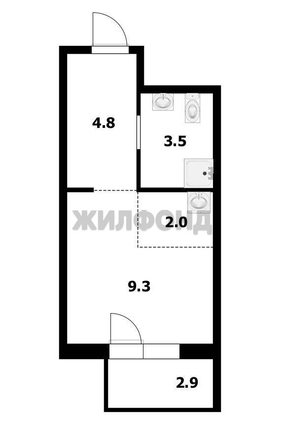 
  Продается студия 22.48 м², в ЖК Европейский берег, дом 43-1. Фото 24.