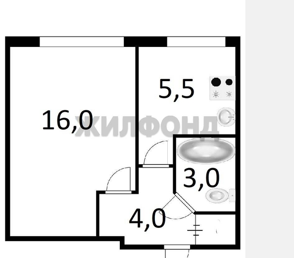 
  Продается 1-комн. квартира 29 м². Фото 11.