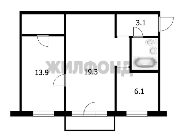 
  Продается 2-комн. квартира 45.4 м². Фото 19.