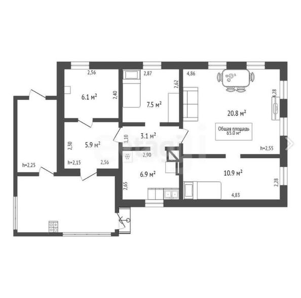 
  Продается коттедж 61.2 м². Фото 2.