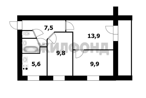 
  Продается 3-комн. квартира 55 м². Фото 18.