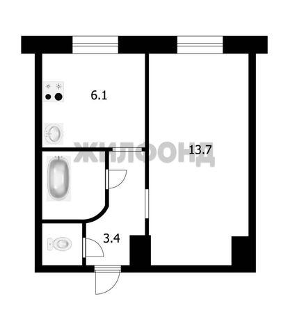 
  Продается 1-комн. квартира 26.5 м². Фото 1.