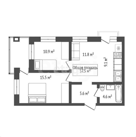 
  Продается 2-комн. квартира 57.5 м². Фото 17.
