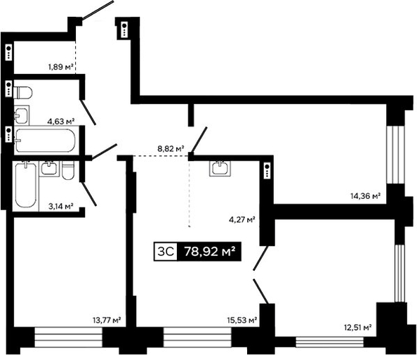 
  Продается 2-комн. квартира 66.41 м², в ЖК Платина. Фото 1.