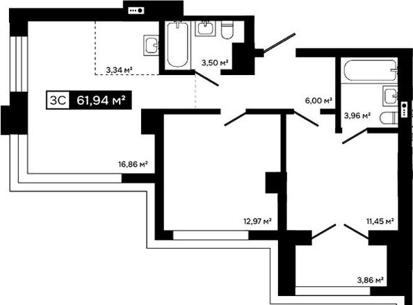
  Продается 2-комн. квартира 58.08 м², в ЖК Платина. Фото 1.