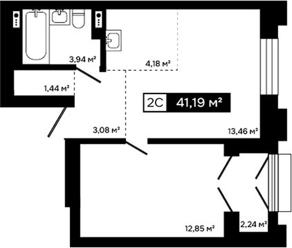 
  Продается 2-комн. квартира 38.95 м², в ЖК Платина. Фото 1.