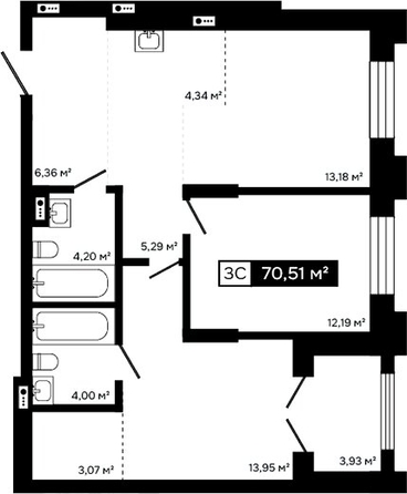 
  Продается 2-комн. квартира 66.58 м², в ЖК Платина. Фото 1.