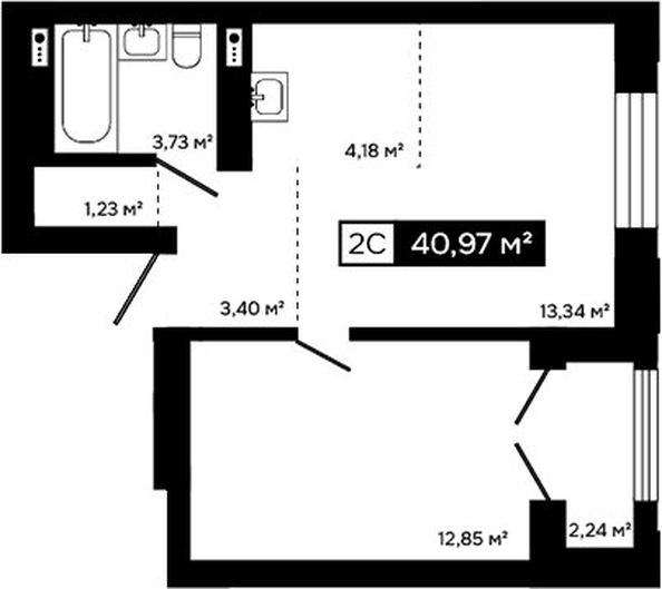 
  Продается 2-комн. квартира 38.73 м², в ЖК Платина. Фото 1.