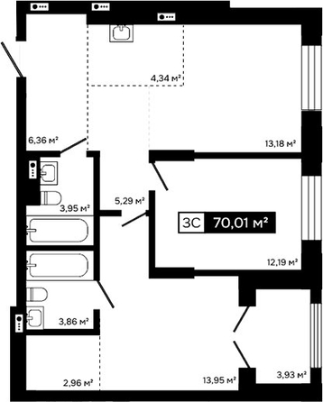 
  Продается 2-комн. квартира 66.08 м², в ЖК Платина. Фото 1.