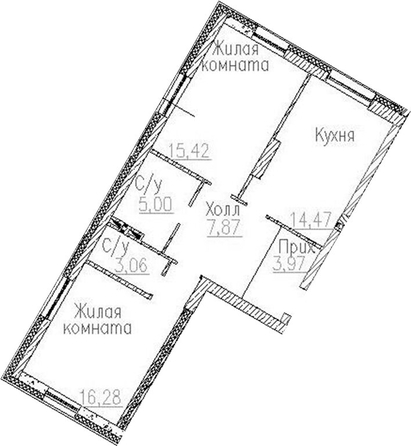 
  Продается 2-комн. квартира 66.07 м², в ЖК Пегас. Фото 1.
