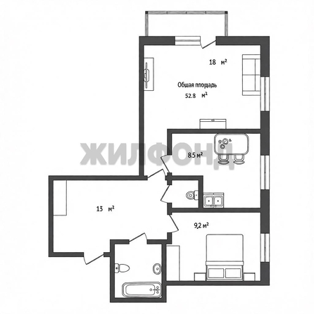 
  Продается 2-комн. квартира 52.8 м², в ЖК На Коротаева, дом 1. Фото 16.