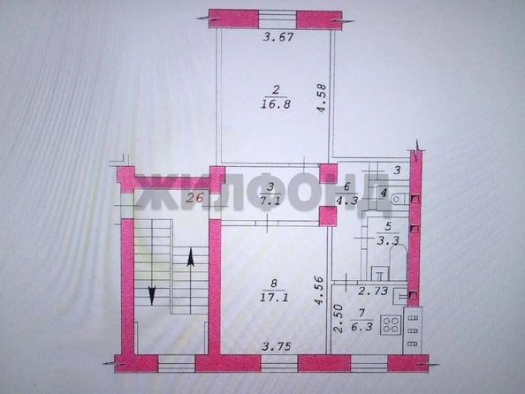 
  Продается 2-комн. квартира 56.6 м². Фото 8.