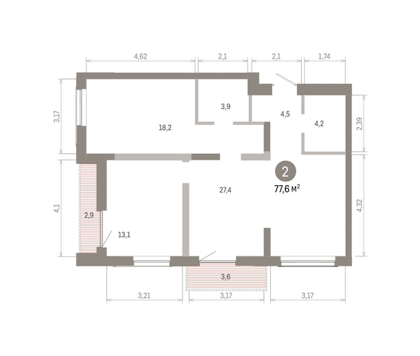
  Продается 2-комн. квартира 77.57 м², в ЖК Европейский берег, дом 46. Фото 1.