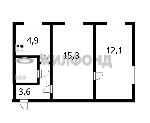 
  Продается 2-комн. квартира 40 м². Фото 5.