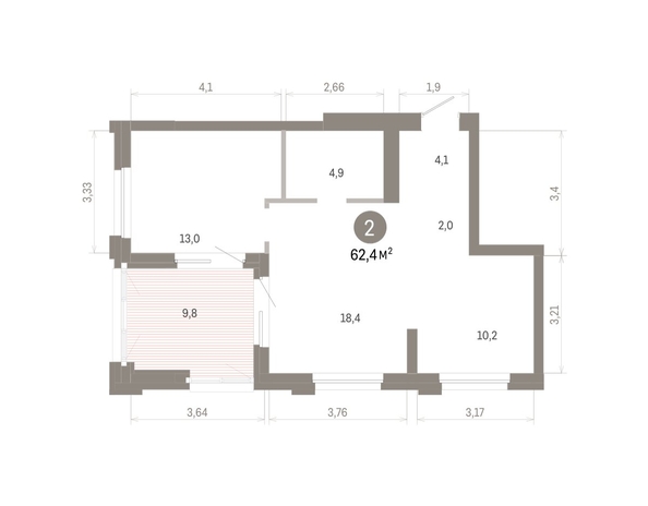 
  Продается 2-комн. квартира 62.4 м², в ЖК Город на озере. Фото 1.