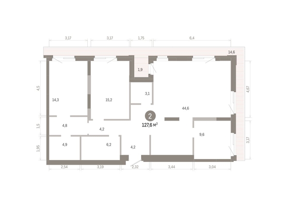 
  Продается 2-комн. квартира 131.78 м², в ЖК Город на озере. Фото 1.