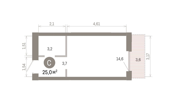
  Продается студия 25 м², в ЖК Европейский берег, дом 46. Фото 1.