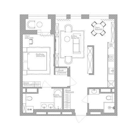 
  Продается 2-комн. квартира 61.9 м², в  Дом Нобель. Фото 1.