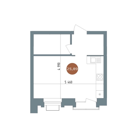 
  Продается студия 26 м², в  19/56 Кварталы Телецентра, 2. Фото 2.