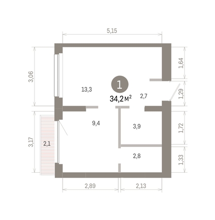 
  Продается 1-комн. квартира 34.2 м², в ЖК Лебедевский квартал, д 1. Фото 1.