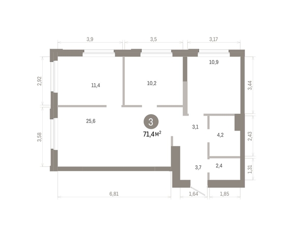 
  Продается 3-комн. квартира 71.37 м², в ЖК Город на озере. Фото 1.