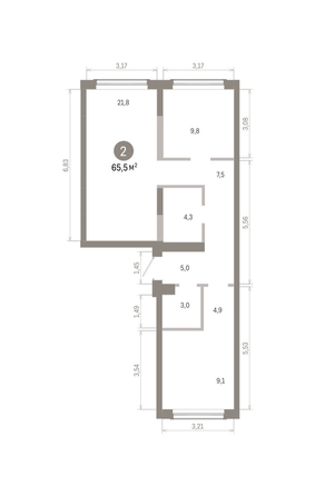 
  Продается 2-комн. квартира 65.48 м², в ЖК Европейский берег, дом 46. Фото 1.