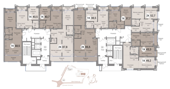 
  Продается 3-комн. квартира 85.5 м², в ЖК Тайм Сквер. Фото 19.