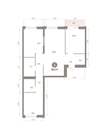 
  Продается 3-комн. квартира 90.1 м², в ЖК Город на озере. Фото 1.