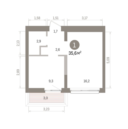 
  Продается 1-комн. квартира 35.63 м², в ЖК Европейский берег, дом 32. Фото 1.