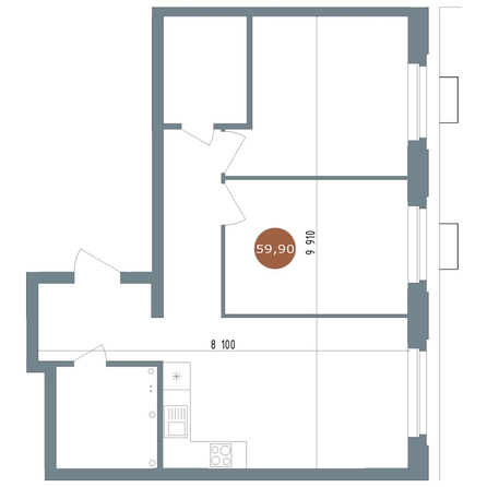 
  Продается 2-комн. квартира 59.9 м², в  19/56 Кварталы Телецентра, 3. Фото 2.