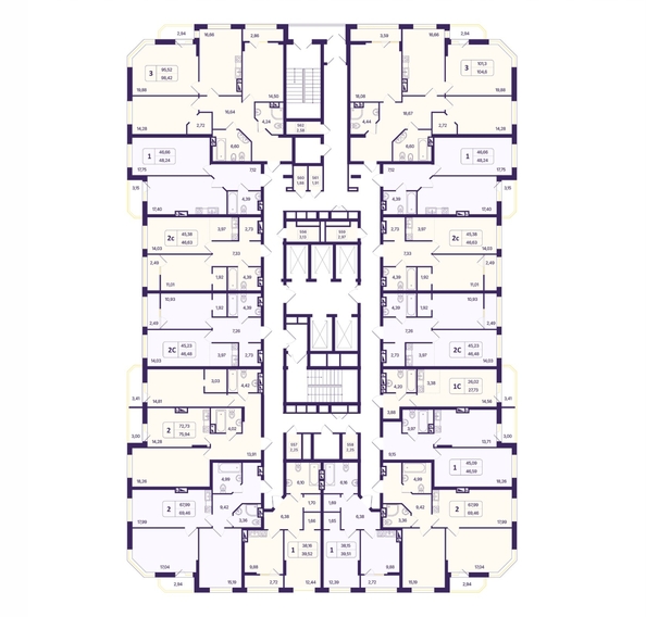 
  Продается 2-комн. квартира 46.63 м², в ЖК Астон. Шесть звёзд, 2. Фото 1.