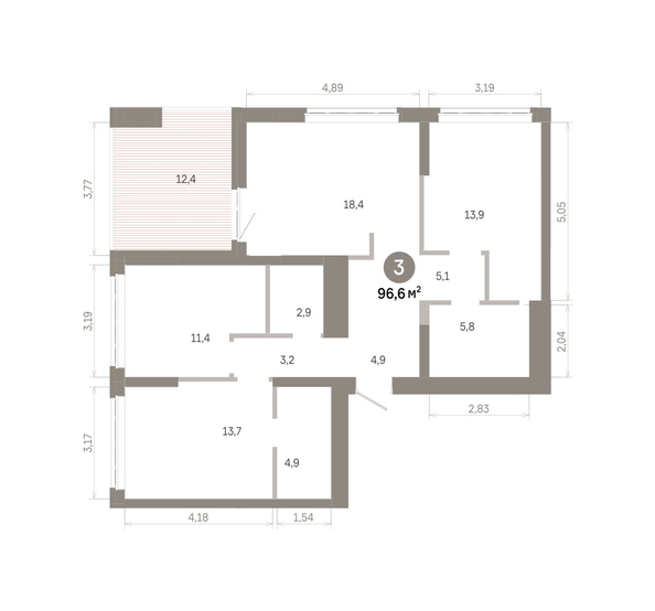 
  Продается 3-комн. квартира 96.57 м², в  Квартал Молодость, дом 1. Фото 1.
