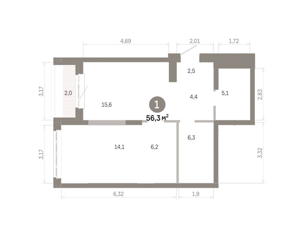 
  Продается 1-комн. квартира 56.28 м², в  Квартал Молодость, дом 1. Фото 1.